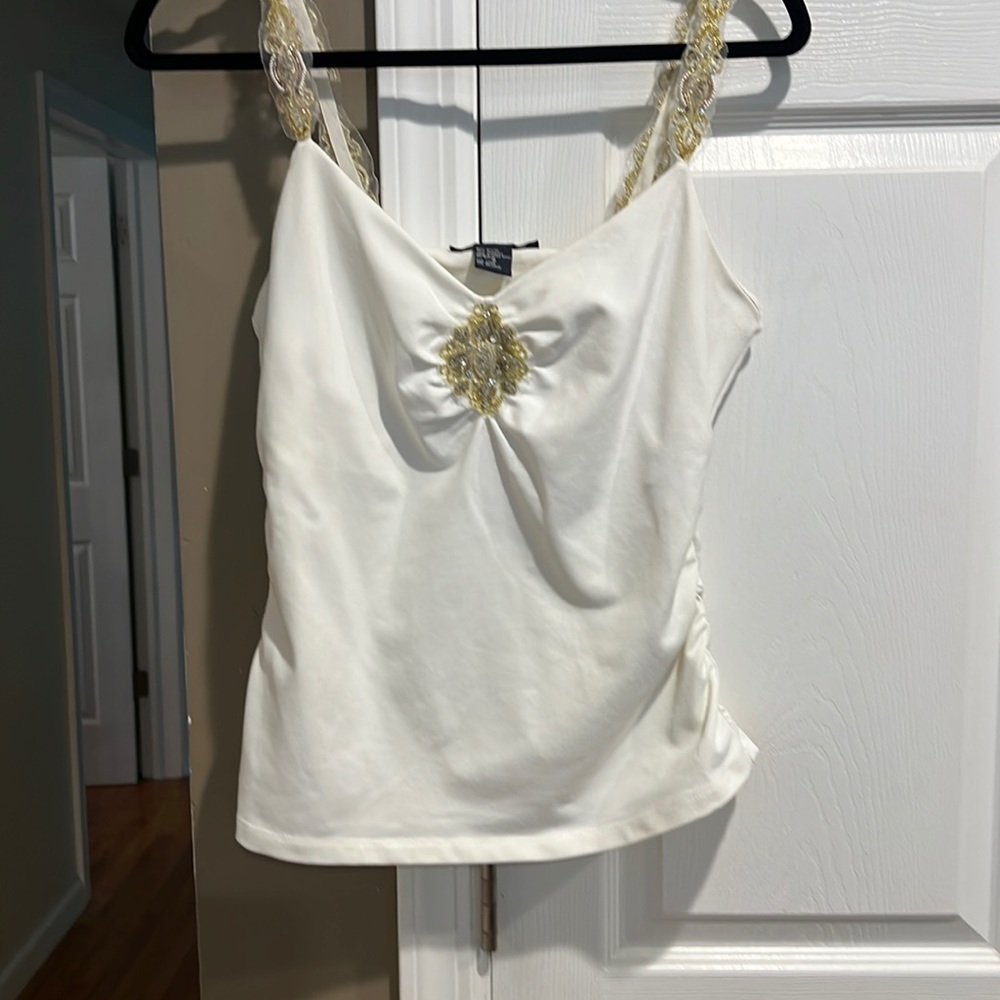 Boston Proper Embellished Rhinestone Tank